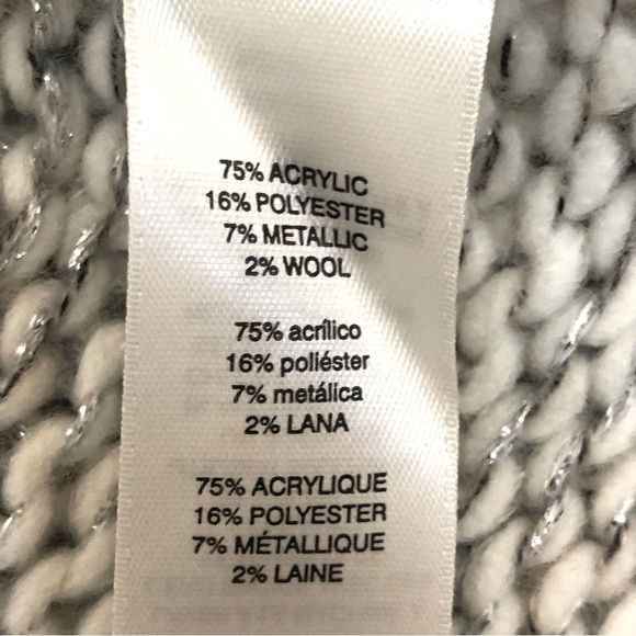 WHBM gray with metallic thread detail knit cape poncho Size XS - Picture 6 of 9